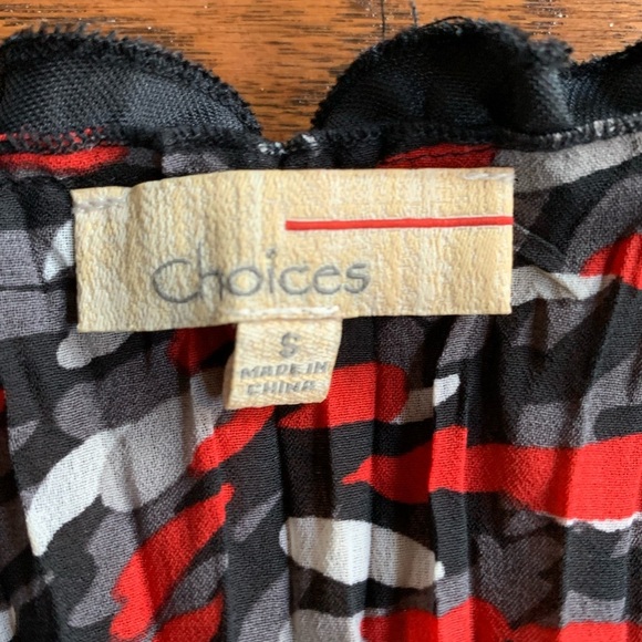 Choices Sheer Chiffon Button Down Shirt - Picture 9 of 11